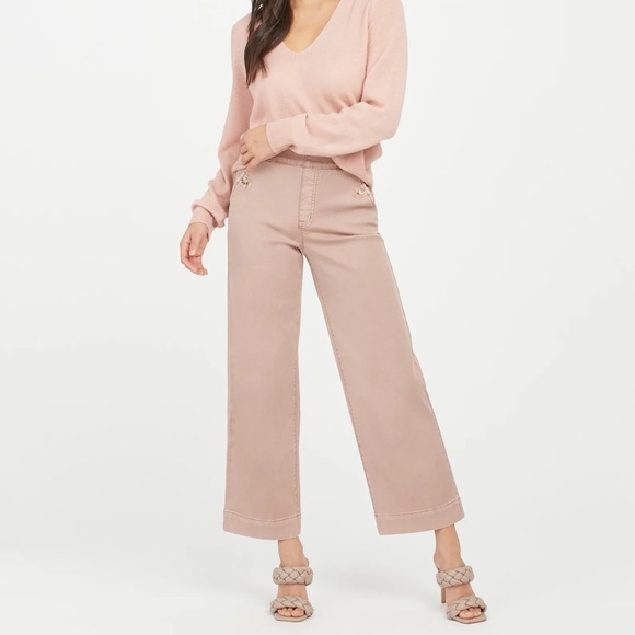 SPANX Pants - NWT mauve spanx cropped wide leg pant